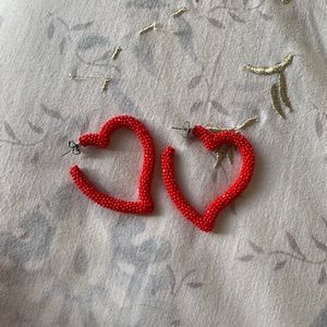 Bauble bar beaded heart hoop